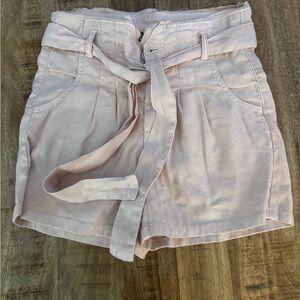Hudson Jeans Light Pink High Waist paper bag belt tie Shorts Sz 25 NWT